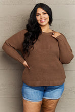 Load image into Gallery viewer, Zenana Breezy Days Plus Size High Low Waffle Knit Sweater
