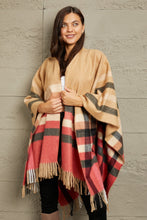 Load image into Gallery viewer, e.Luna Plaid Shawl Poncho Cardigan
