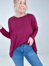 Load image into Gallery viewer, Zenana Luxe Rayon Oversized Round Neck Front Pocket Top
