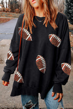 Load image into Gallery viewer, Sequin Football Patch Slit Sweatshirt  ** 5-10 business day shipping! **
