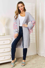 Load image into Gallery viewer, Woven Right Fringe Sleeve Dropped Shoulder Cardigan
