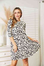 Load image into Gallery viewer, Celeste Full Size Leopard Three-Quarter Sleeve Dress with Pockets
