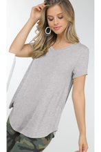 Load image into Gallery viewer, V neck tee in heathered grey- FINAL SALE!
