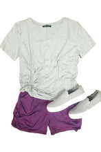 Load image into Gallery viewer, V neck tee in heathered grey- FINAL SALE!
