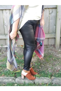 Black mamba faux leather leggings FINAL SALE!