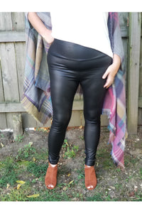 Black mamba faux leather leggings FINAL SALE!