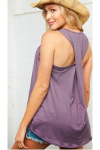 Load image into Gallery viewer, Twisted Sister Racerback Tank In Plum
