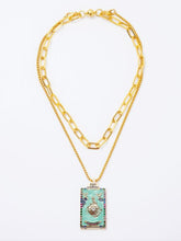 Load image into Gallery viewer, Melania Clara Double Layer Enamel Fortune Tarot Cards Pendant Necklace
