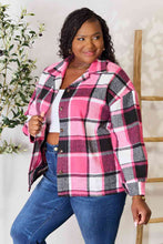 Load image into Gallery viewer, Double Take Plaid Button Up Collared Neck Jacket
