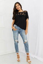 Load image into Gallery viewer, Culture Code Ready To Go Full Size Lace Embroidered Top in Black
