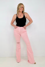 Load image into Gallery viewer, Judy Blue Mid-Rise Overdyed with Destroy Flare Jeans
