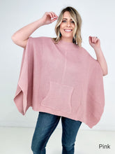 Load image into Gallery viewer, Batwing Sleeve Knit Sweater With Kangaroo Pocket
