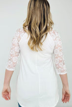 Load image into Gallery viewer, Zenana Plus Lace Half Sleeve Round Neck &amp; Round Hem Top
