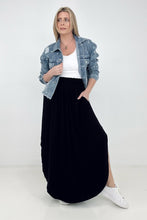 Load image into Gallery viewer, Zenana &quot;Sydney&quot; Smocked Waist Side Slit Maxi Skirt
