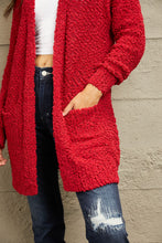 Load image into Gallery viewer, Zenana Falling For You Full Size Open Front Popcorn Cardigan
