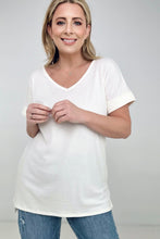 Load image into Gallery viewer, Zenana &quot;Simply Spring&quot; Ribbed V-Neck High-Low Hem Top with Side Slits
