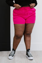 Load image into Gallery viewer, Zenana Just Chillin&#39; Full Size Run Sweat Shorts in Pink
