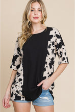 Load image into Gallery viewer, BOMBOM Rodeo Love Ribbed Animal Contrast Tee
