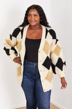 Load image into Gallery viewer, CY Fashion Know-It-All Full Size Argyle Longline Cardigan
