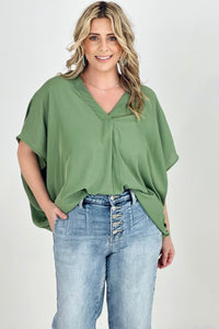 Easel Dolman Sleeve Loose Fit Tunic