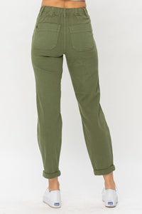 Judy Blue "Jessie" High Waist Olive Green Denim Jogger