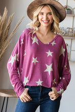 Load image into Gallery viewer, Hopely All Stars V-Neck Knit Oversized Top
