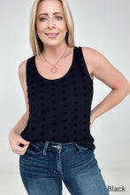 Load image into Gallery viewer, Zenana Swiss Dot Round Neck &amp; Round Hem Tank Top
