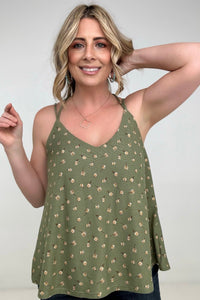 Jade By Jane Floral Print Spaghetti Strap Top