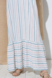 Cozy Co Sleeveless Striped Maxi Dress with Side Seam Pockets