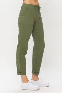 Judy Blue "Jessie" High Waist Olive Green Denim Jogger