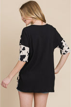 Load image into Gallery viewer, BOMBOM Rodeo Love Ribbed Animal Contrast Tee
