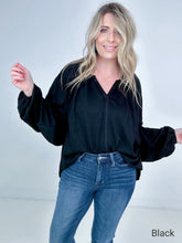 Load image into Gallery viewer, Split V Neck Dolman Sleeve Top
