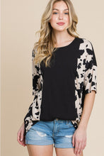 Load image into Gallery viewer, BOMBOM Rodeo Love Ribbed Animal Contrast Tee
