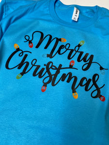 Merry Christmas Lights graphic tee