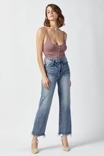 Load image into Gallery viewer, RISEN High Waist Raw Hem Straight Jeans
