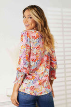 Load image into Gallery viewer, Double Take Floral Print Long Puff Sleeve Blouse
