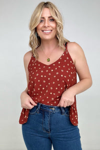 Jade By Jane Floral Print Spaghetti Strap Top