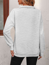 Load image into Gallery viewer, Mandy Zip-Up Dropped Shoulder Sweatshirt  ** 5-10 business day shipping! **
