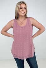 Load image into Gallery viewer, Zenana Swiss Dot Round Neck &amp; Round Hem Tank Top
