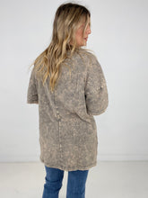 Load image into Gallery viewer, Zenana Acid Wash Front Pocket Raw Edge Top
