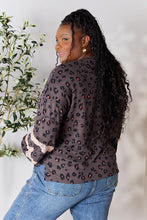 Load image into Gallery viewer, Jade By Jane Full Size Leopard Lace Detail Blouse
