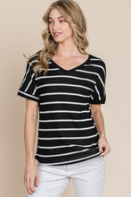 Load image into Gallery viewer, BOMBOM Simple Goals Waffle Knit Striped Tee
