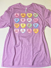 Load image into Gallery viewer, CONVERSATION HEARTS graphic tee (TWO COLORS!)
