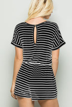 Load image into Gallery viewer, Heimish Full Size Striped Round Neck Short Sleeve Romper
