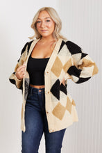 Load image into Gallery viewer, CY Fashion Know-It-All Full Size Argyle Longline Cardigan
