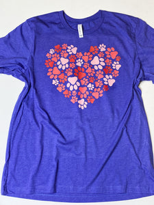 Multicolor paw print graphic tee