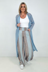 Cozy Co "Boho Vibes" Smocked Waistband Palazzo Pants