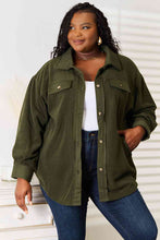 Load image into Gallery viewer, Heimish Cozy Girl Full Size Button Down Shacket
