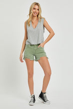 Load image into Gallery viewer, RISEN Mid Waist Frayed Hem Denim Shorts
