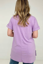 Load image into Gallery viewer, Zenana &quot;Simply Spring&quot; Ribbed V-Neck High-Low Hem Top with Side Slits
